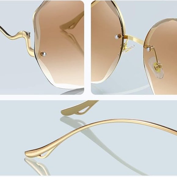 Rimless gradient women\'s vintage sunglasses main image 4